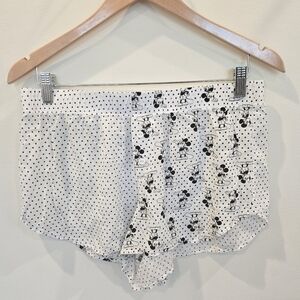 Disney Mickey Mouse Polka Dot Print Sleep Shorts Black And White Size Medium